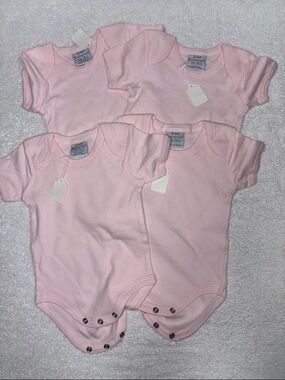 Sweet Impressions Soft Pink Baby One-Piece Bodysuit - Pack of 4 3/6m nwt